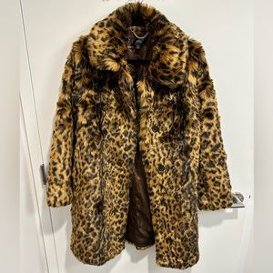 J. Crew Faux Fur Leopard Coat